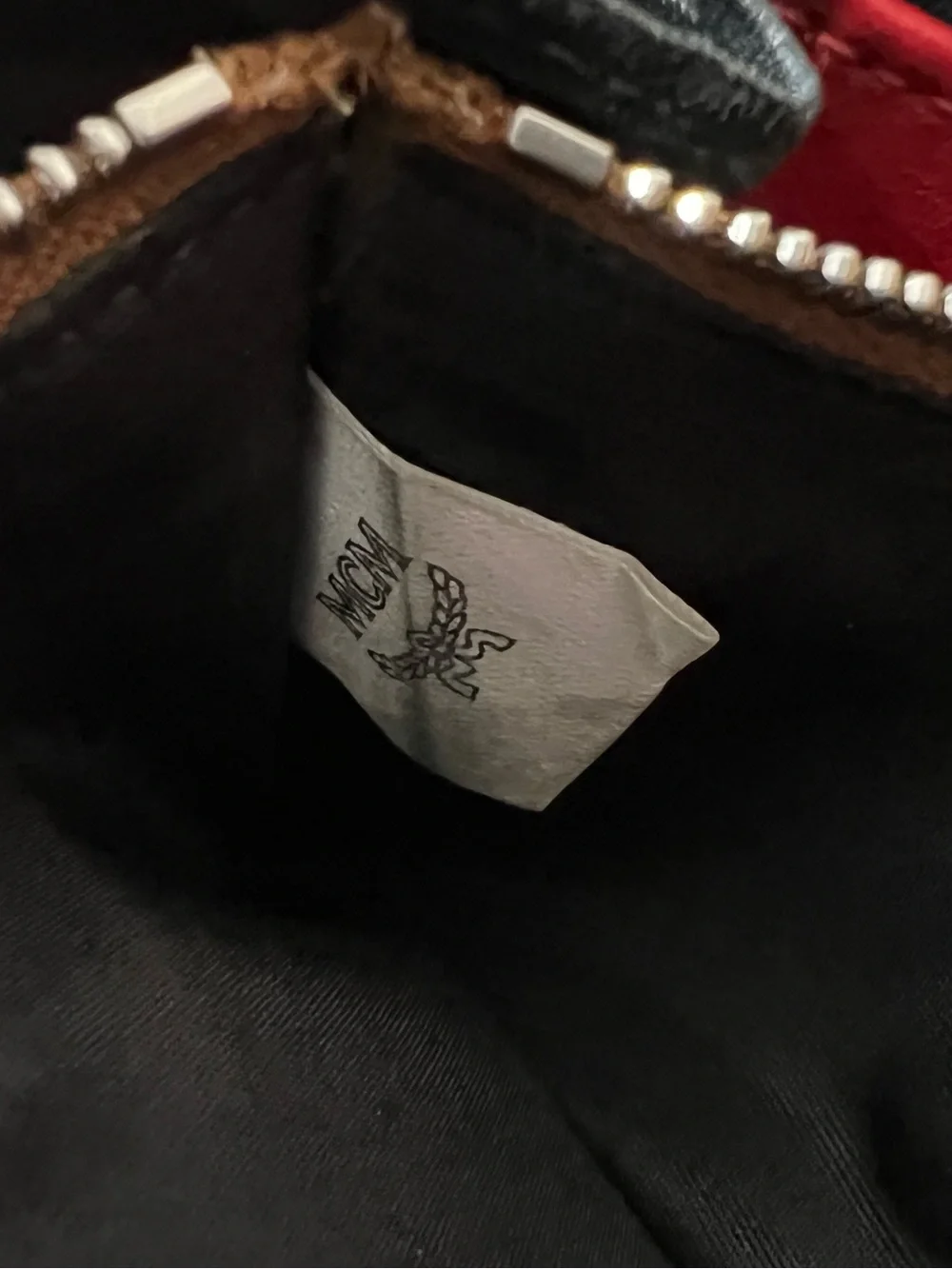 MCM Black Zip-Around Saffiano Wallet with Silver Hardware Accents